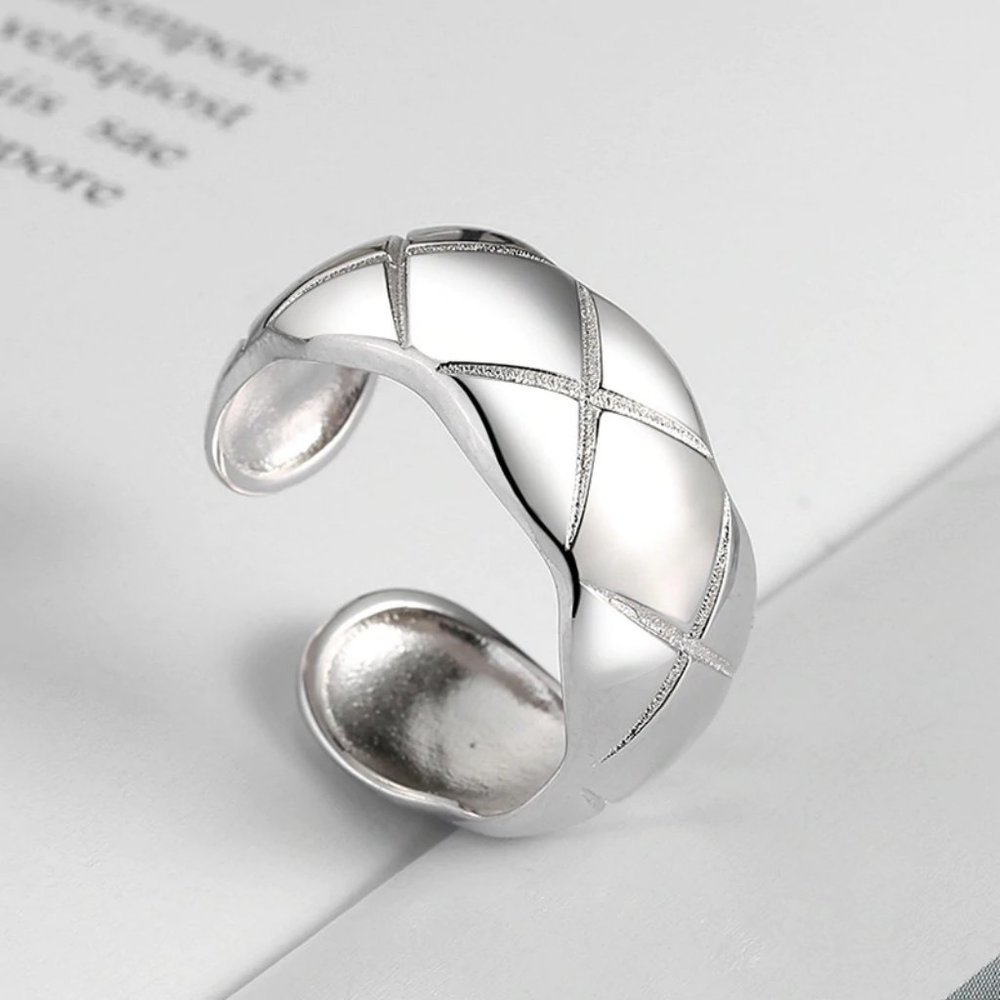*NEW 925 Sterling Silver Weave Adjustable Ring - Picture 6 of 7